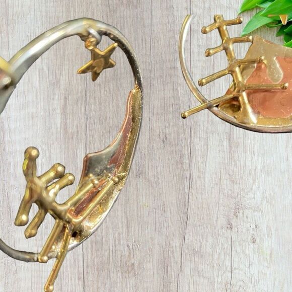 Handmade Copper Earrings Wilderness Trees Mountains - Picture 10 of 10